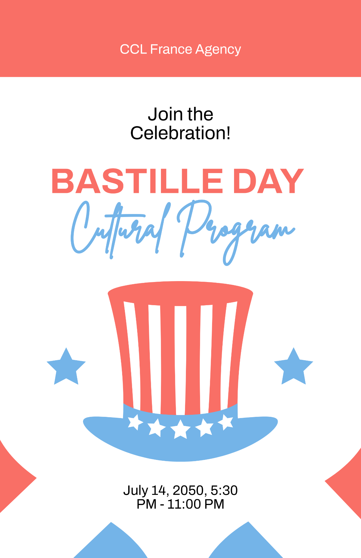Simple Bastille Day Poster Template