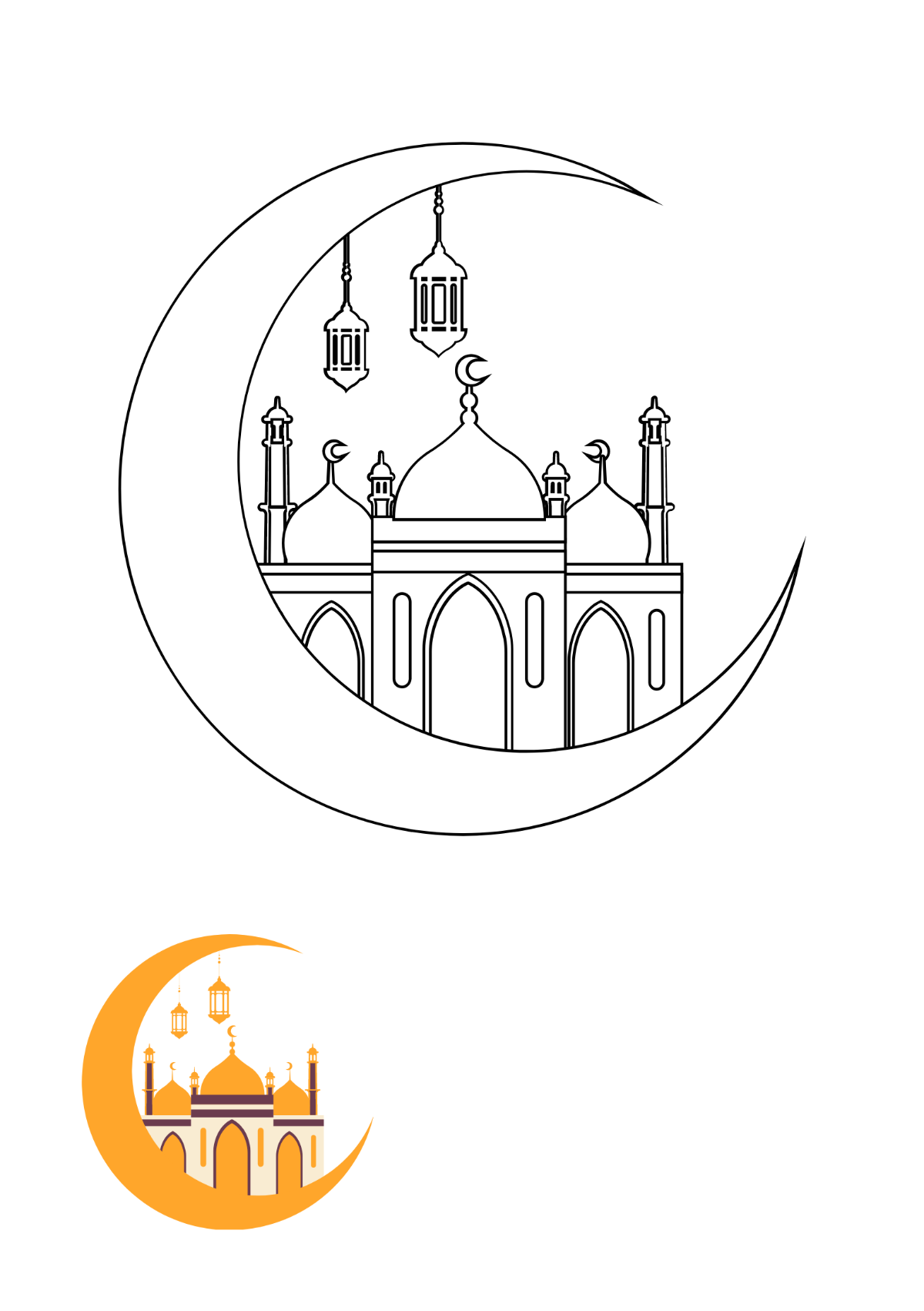 Free Happy Eid Al Adha Coloring Page Template
