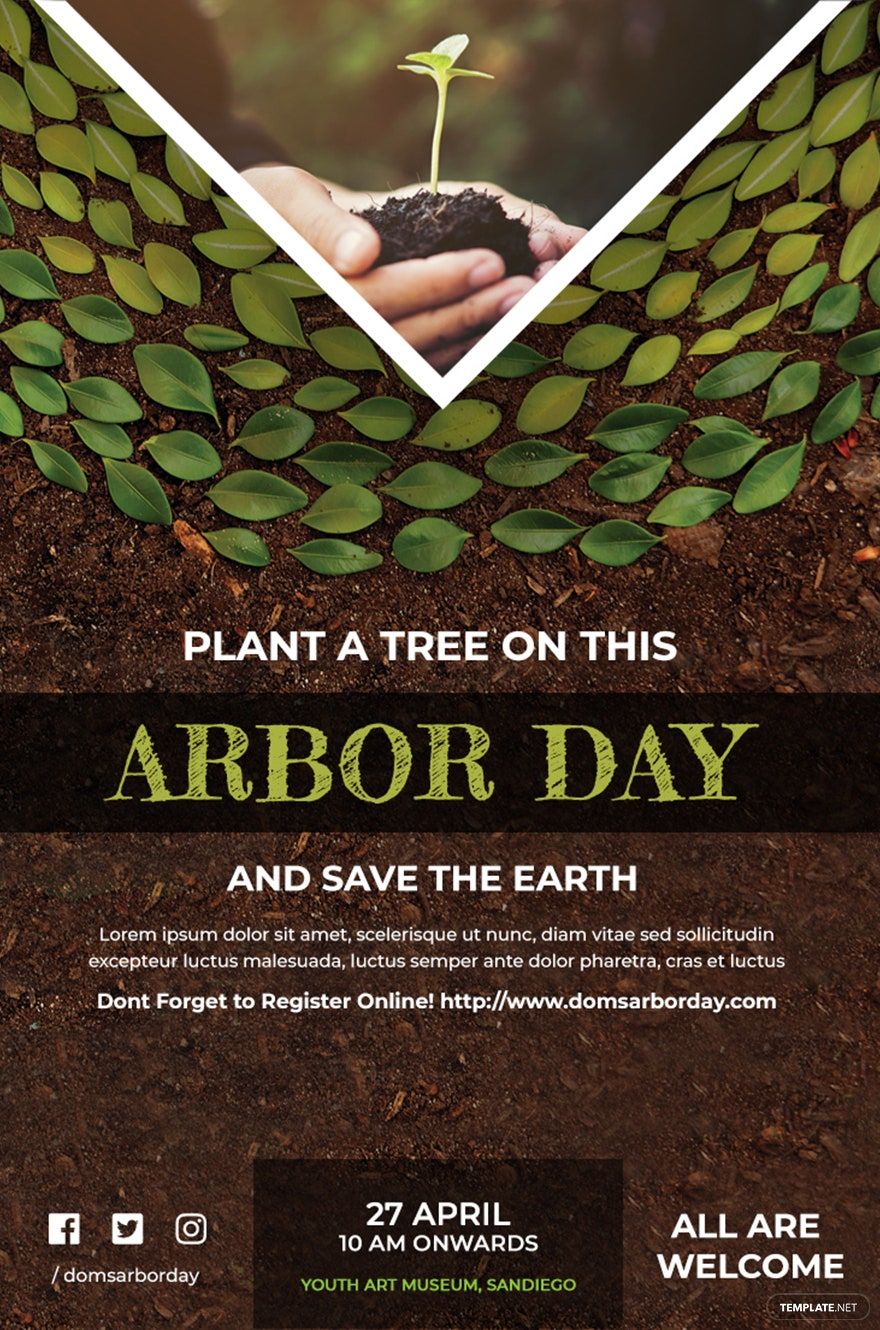 Free Arbor Day Pinterest Pin Template