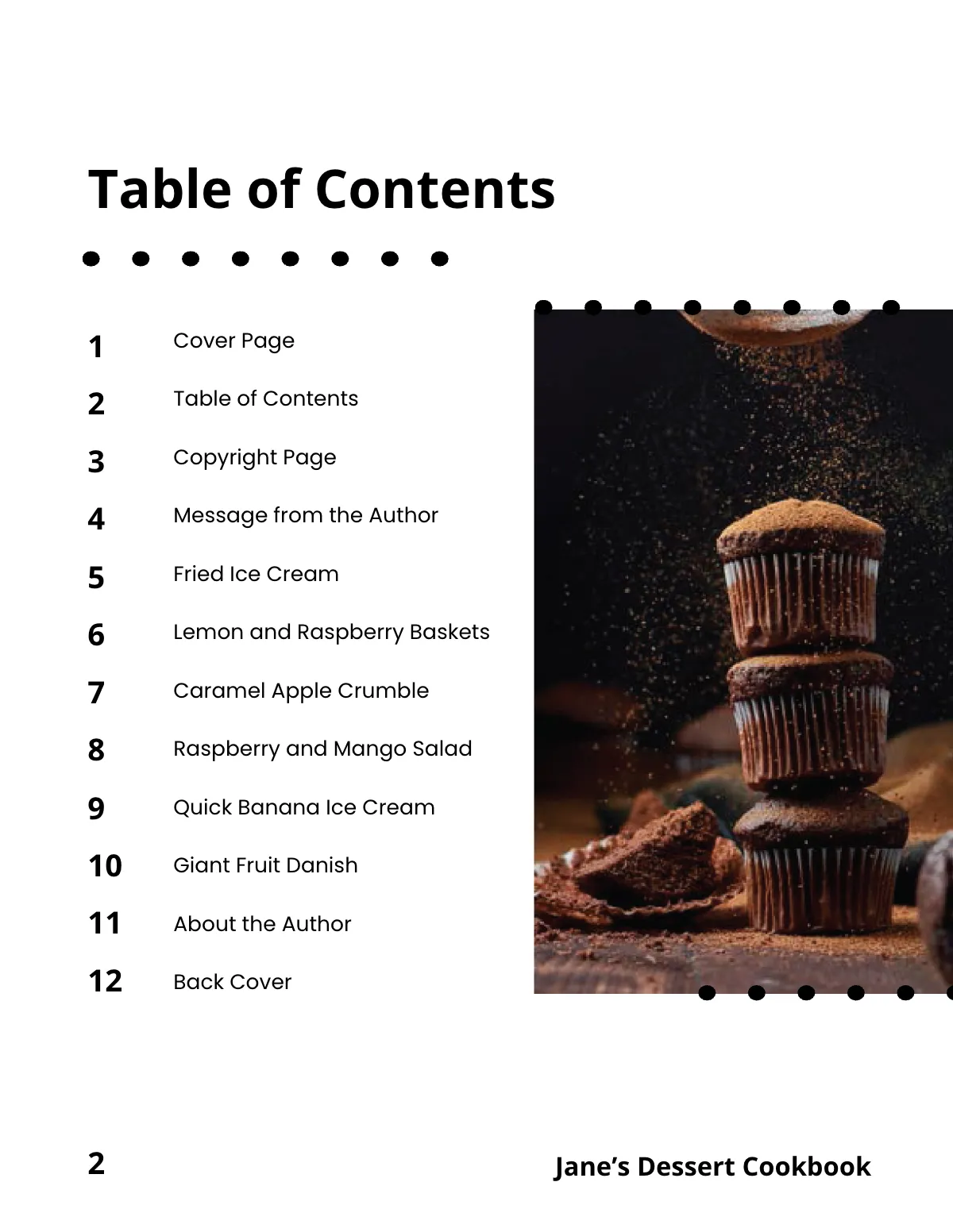 Free Desserts Cookbook Template to Edit Online
