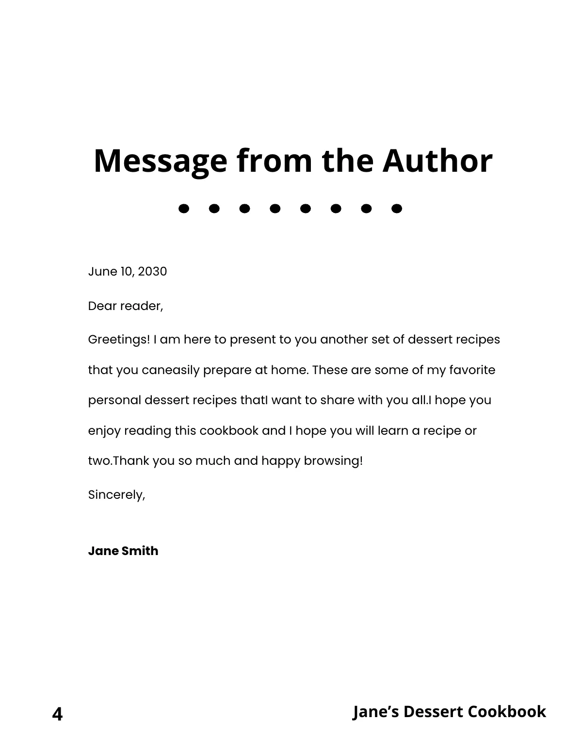 Free Desserts Cookbook Template to Edit Online