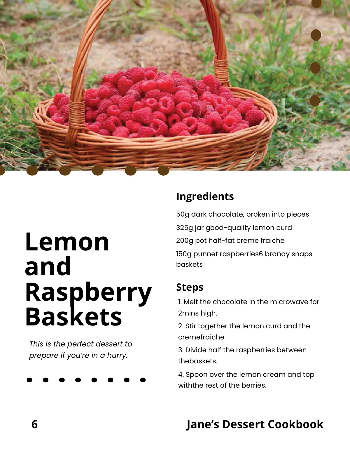 Free Desserts Cookbook Template to Edit Online