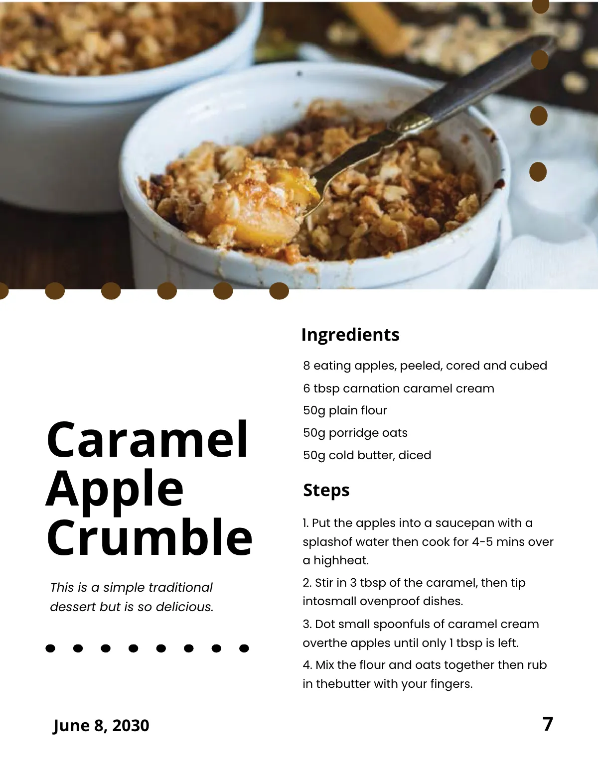 Free Desserts Cookbook Template to Edit Online