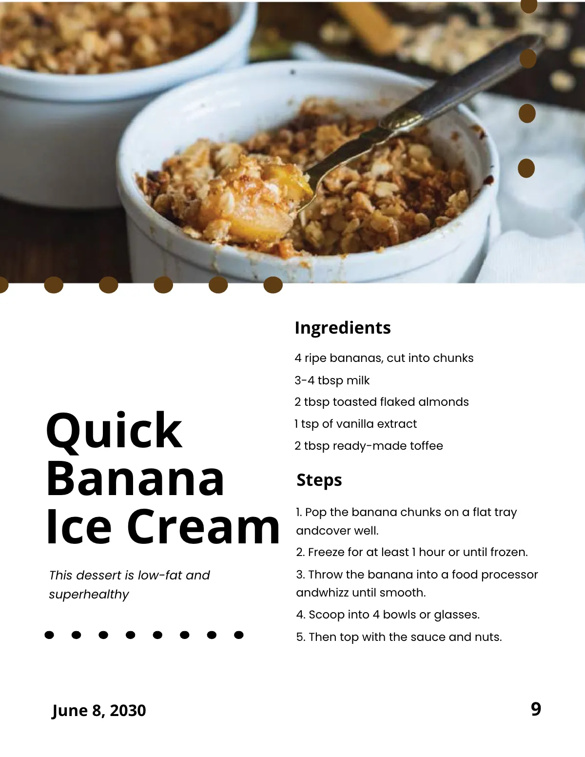 Free Desserts Cookbook Template to Edit Online
