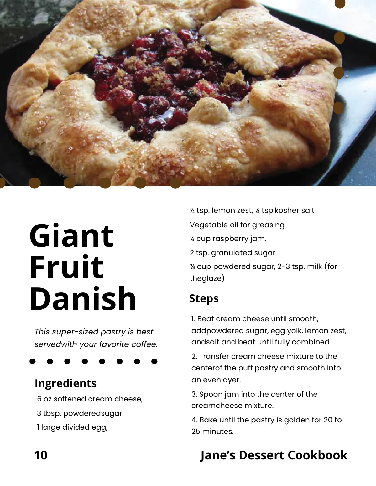 Free Desserts Cookbook Template to Edit Online