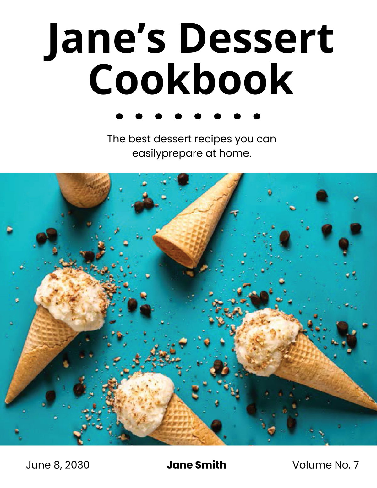 Free Desserts Cookbook Template