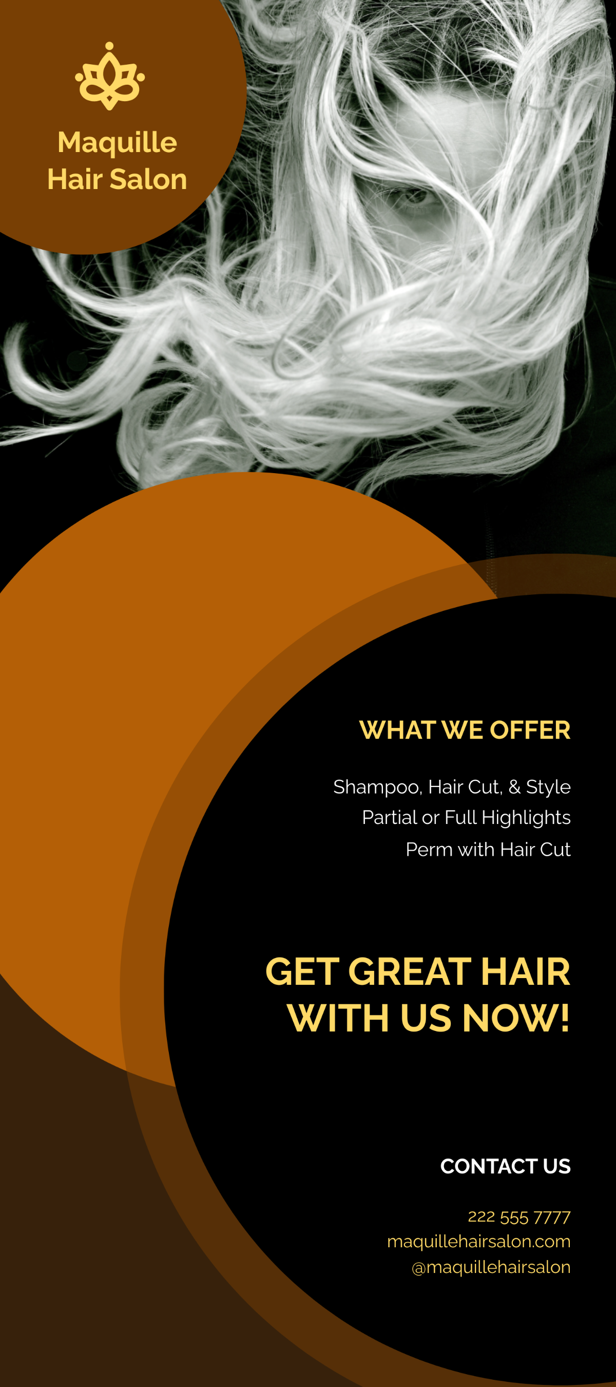 Free Hair Stylist & Salon Rack Card Template