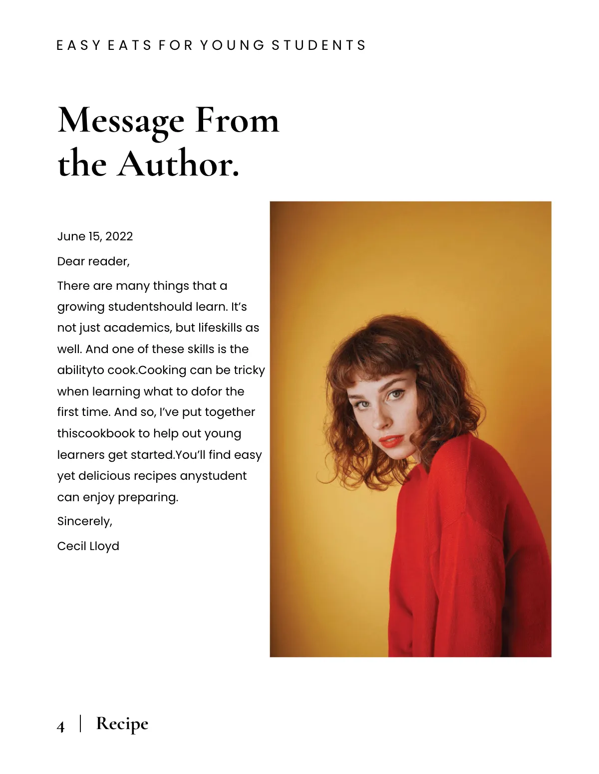 Free High School Cookbook Template to Edit Online