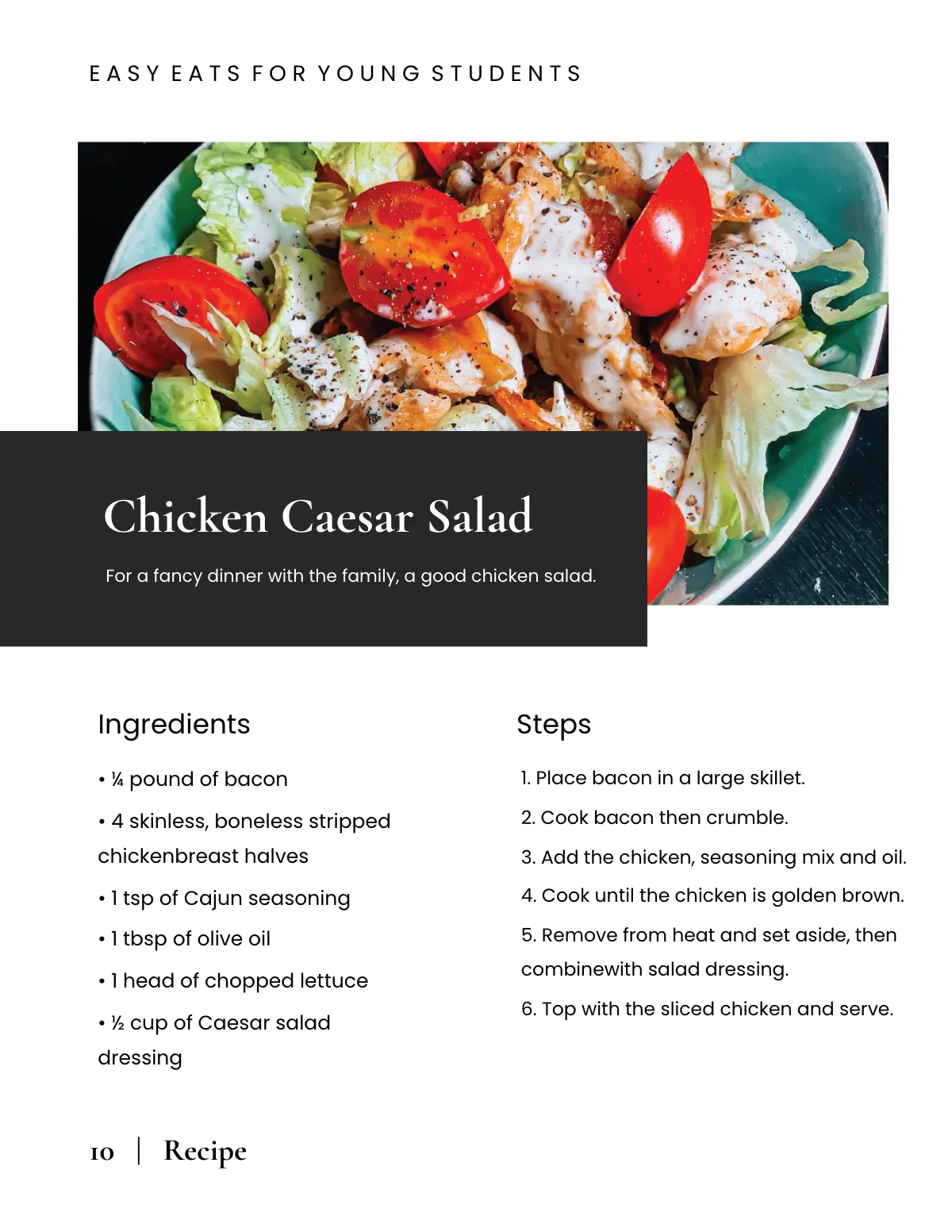Free High School Cookbook Template to Edit Online