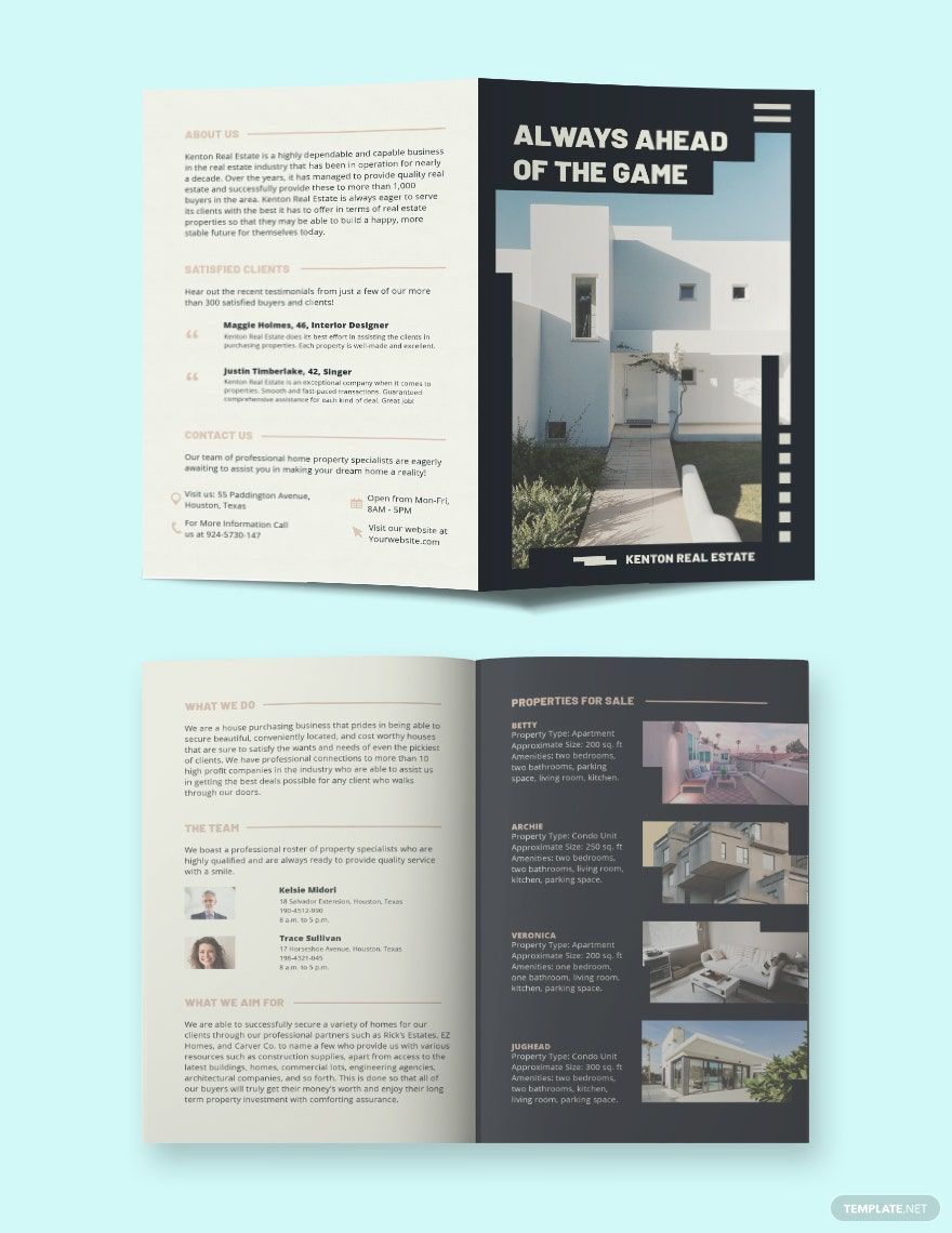 House/Home Community Bi-Fold Brochure Template