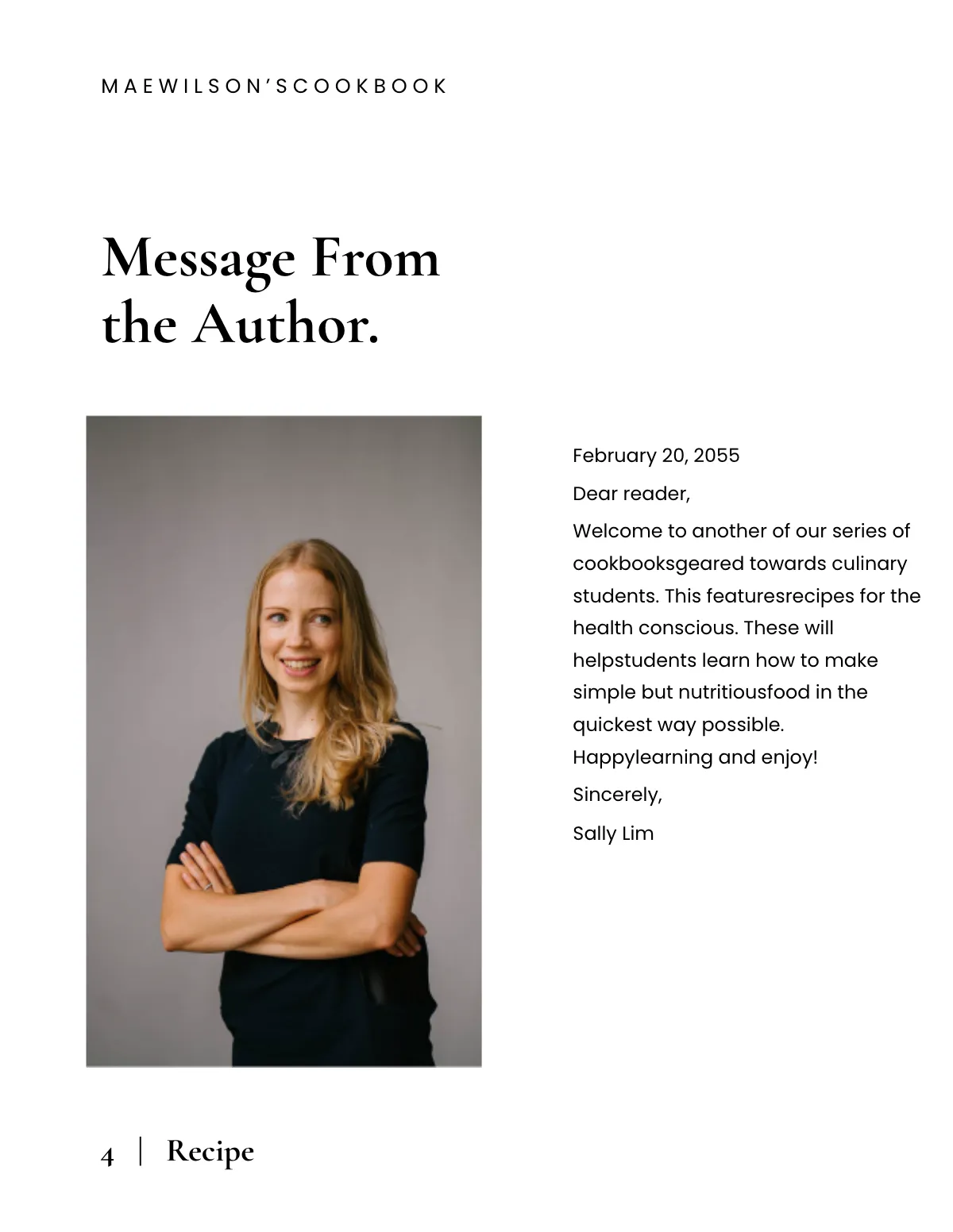 Free Professional School Cookbook Template to Edit Online