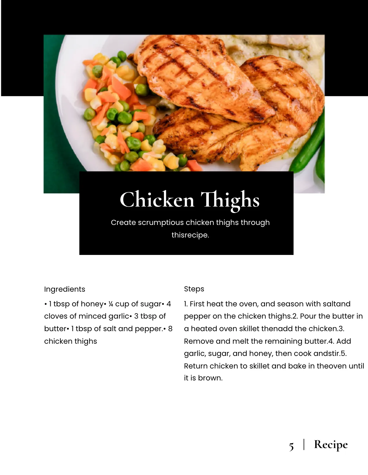 Free Professional School Cookbook Template to Edit Online