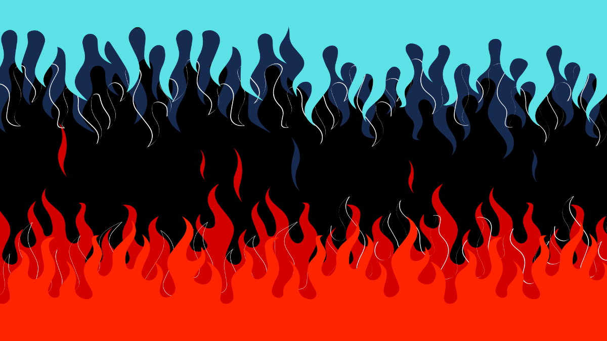 Blue And Red Fire Background