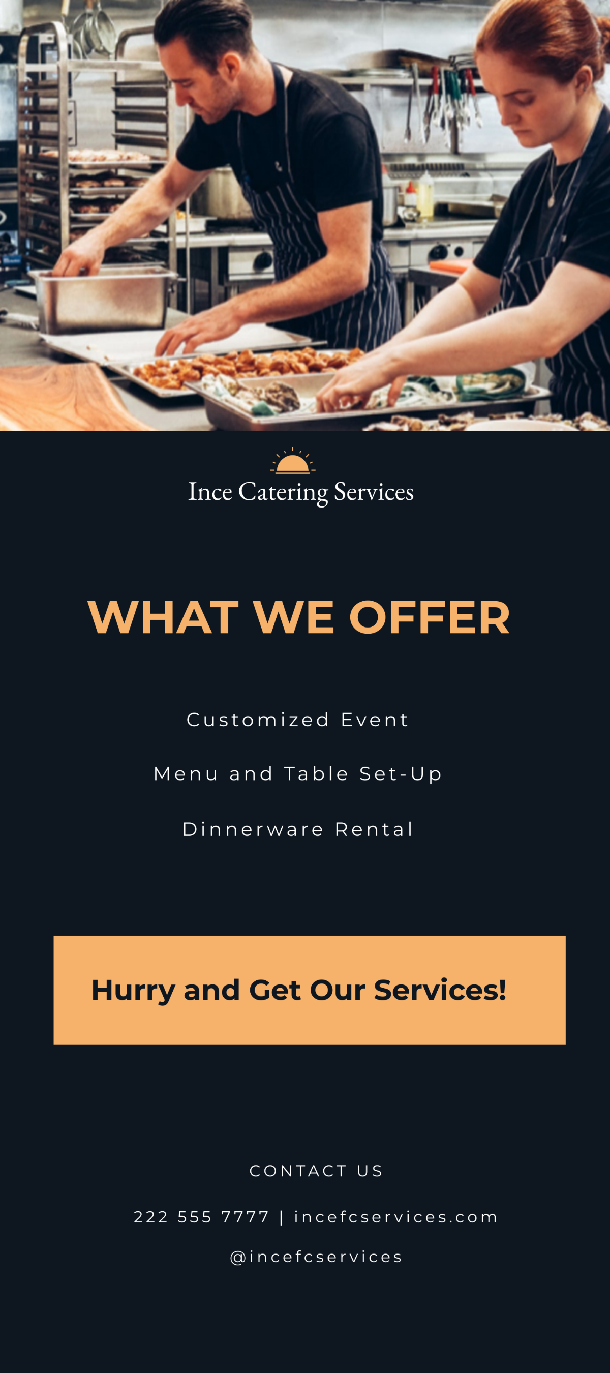 Food and Catering Rack Card Template