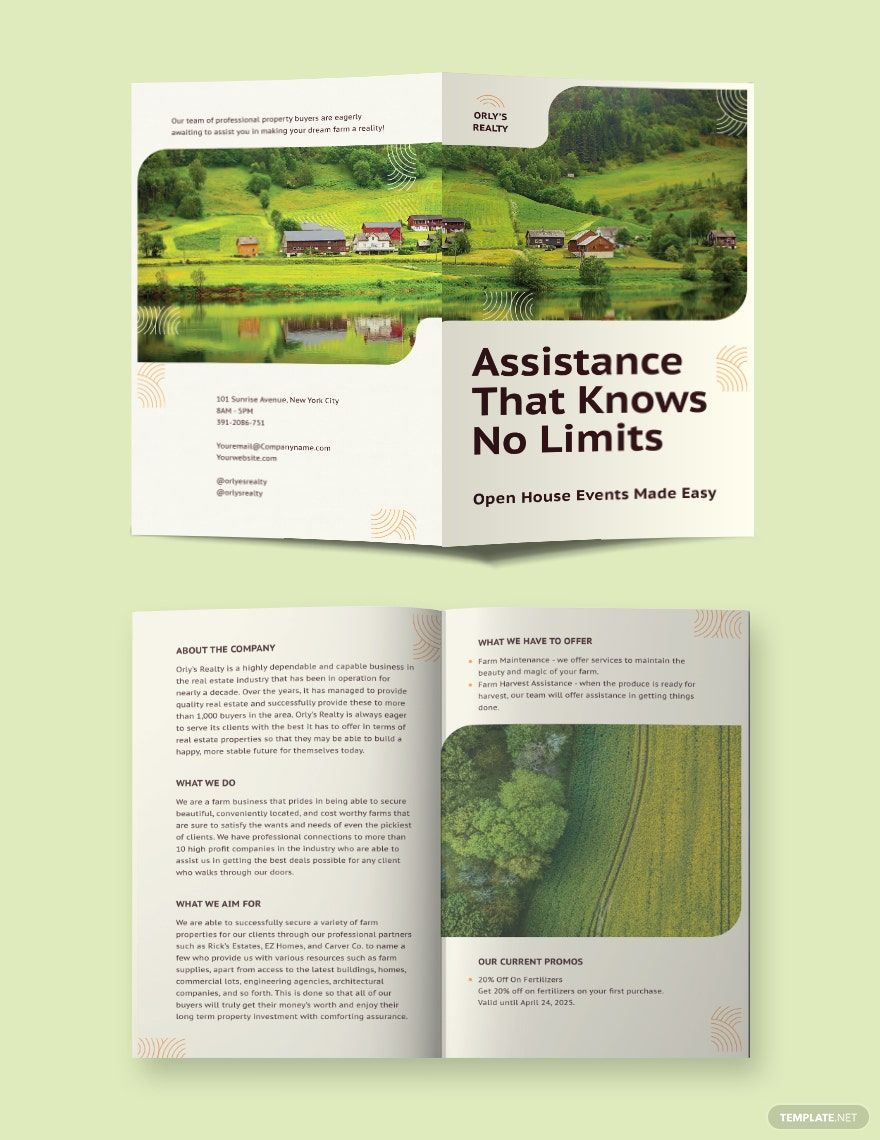 Farm Bi-Fold Brochure Template in Word, Google Docs, Illustrator, PSD, Apple Pages, Publisher, InDesign