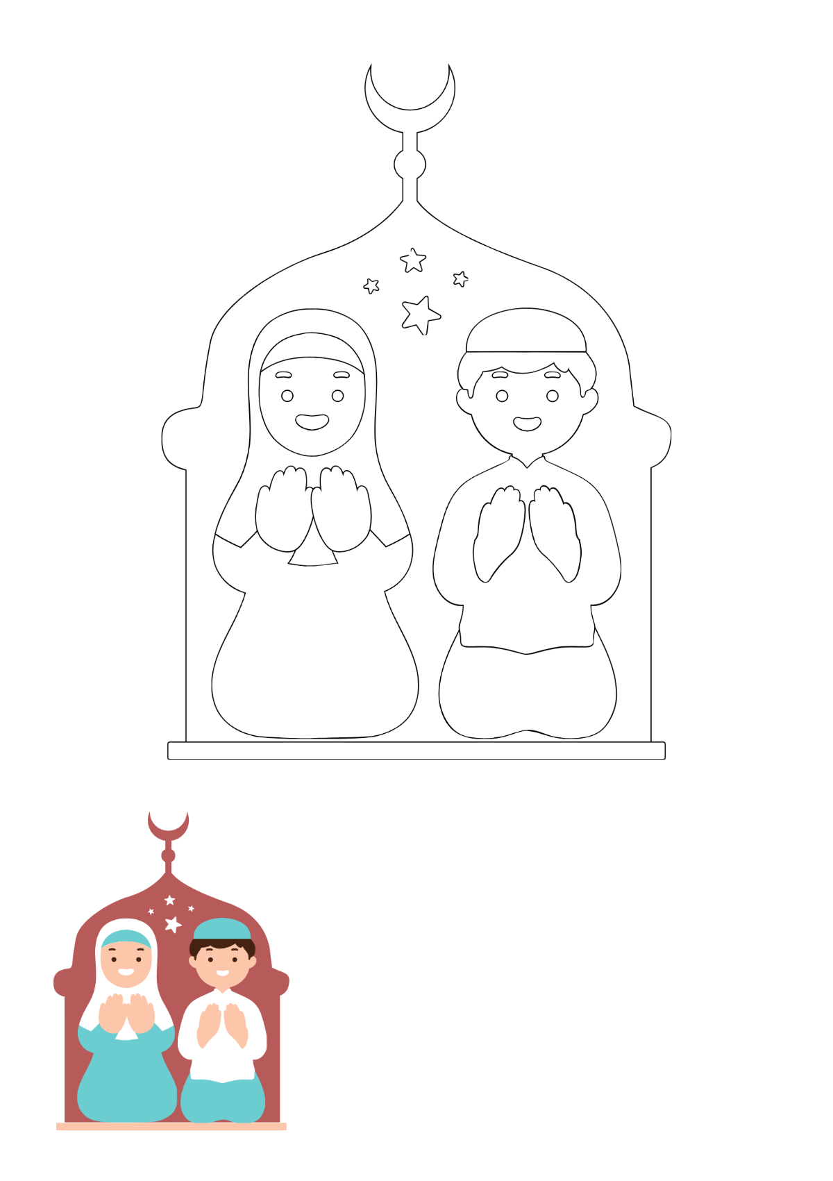 Free Eid Al Adha Coloring Page For Kids Template