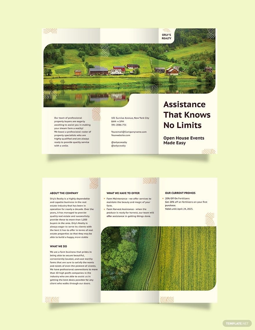 Farm Tri-Fold Brochure Template in Word, Google Docs, Illustrator, PSD, Apple Pages, Publisher, InDesign