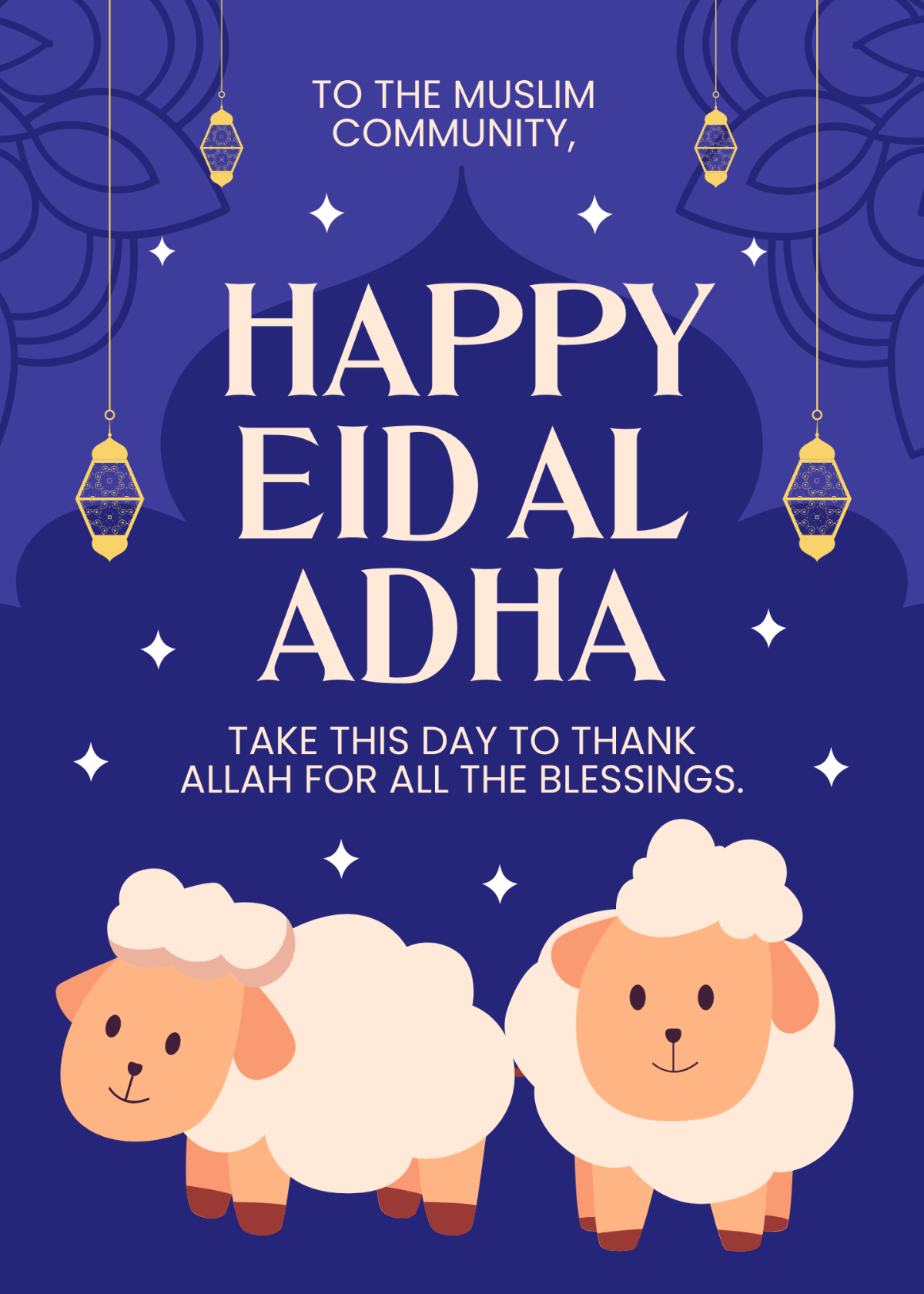 Cute Eid Al Adha Card Template