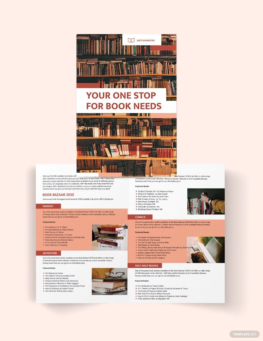 Book Bi-Fold Brochure Template