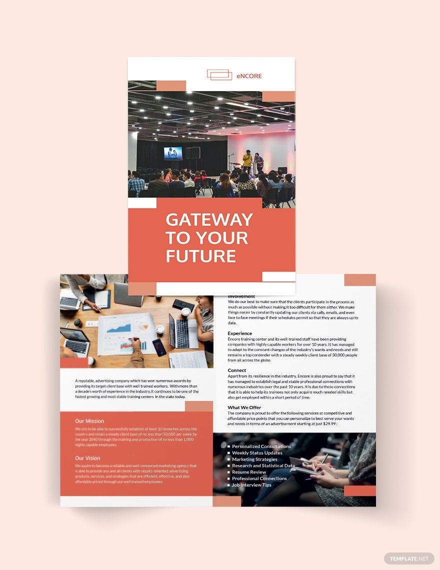 Corporate Training Bi-Fold Brochure Template