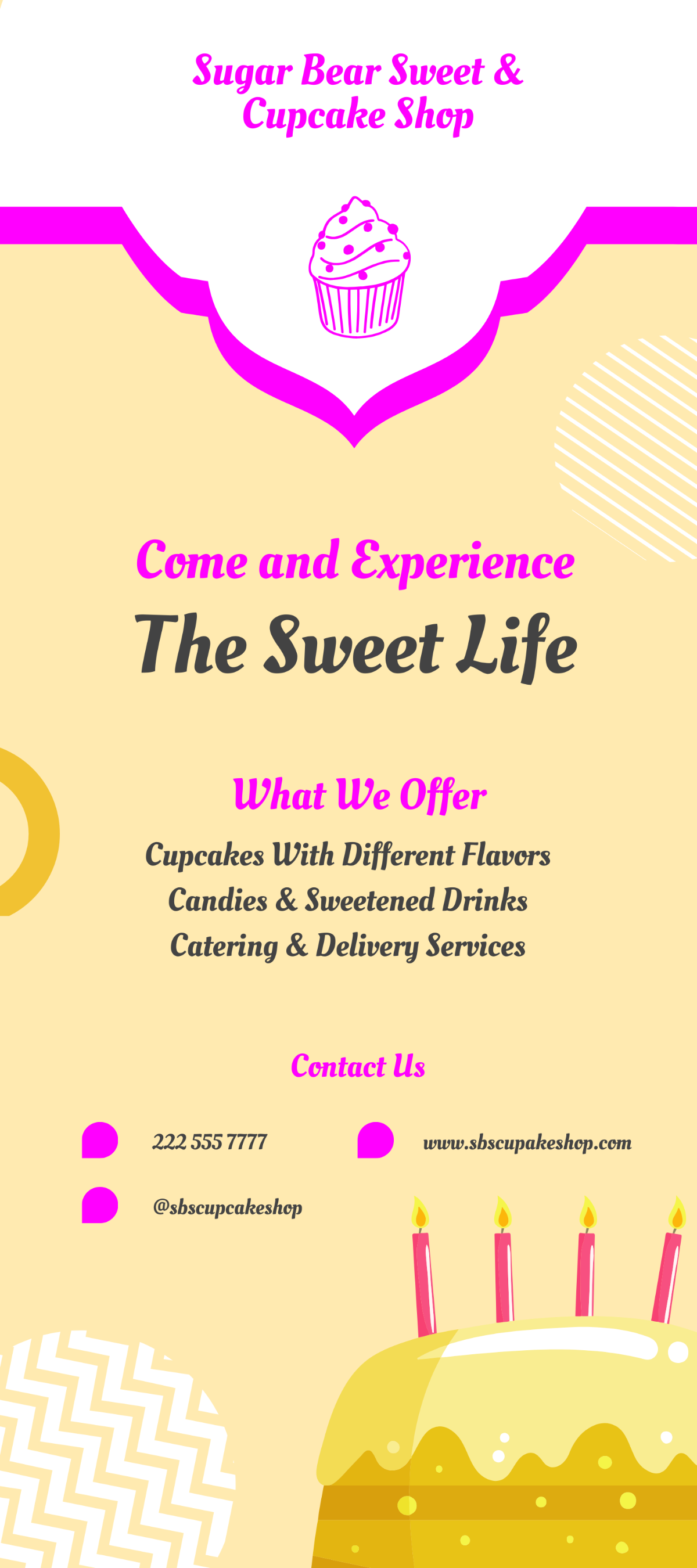 Sweet Cupcake Rack Card