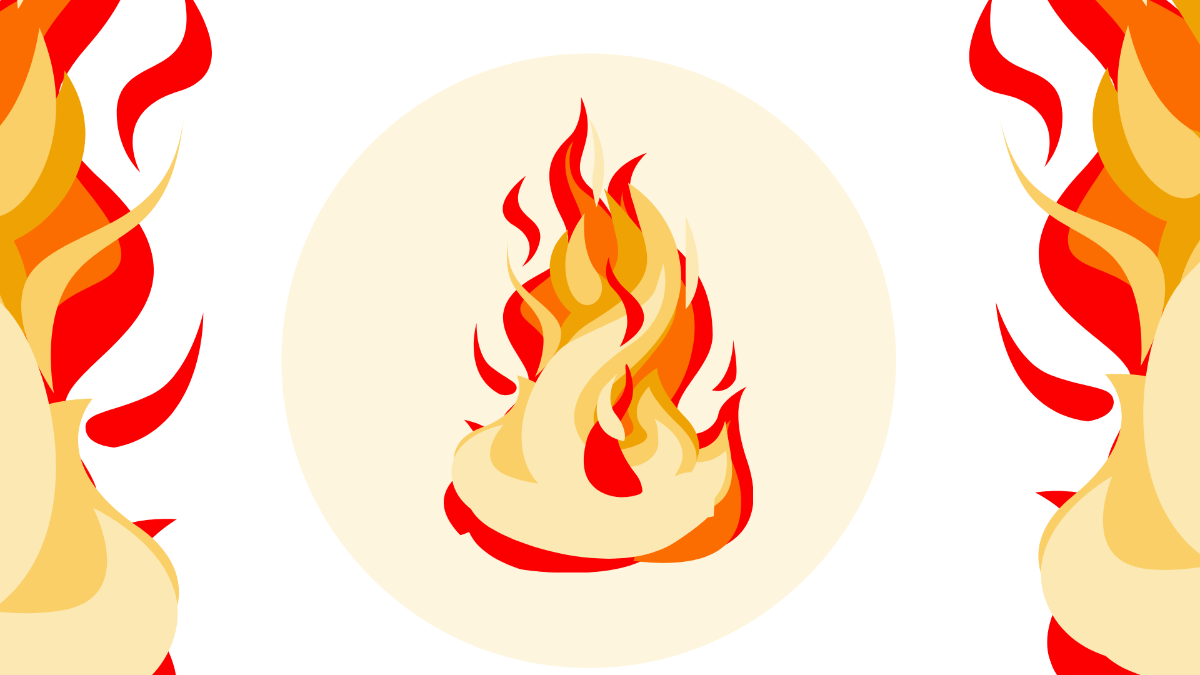 Realistic Fire Transparent Background Template