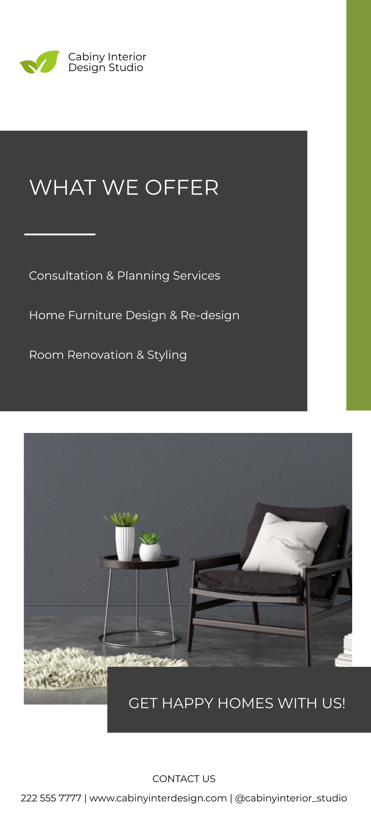 Interior Home Design Rack Card Template - Edit Online & Download