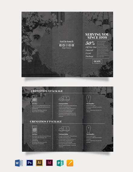 funeral event tri fold brochure