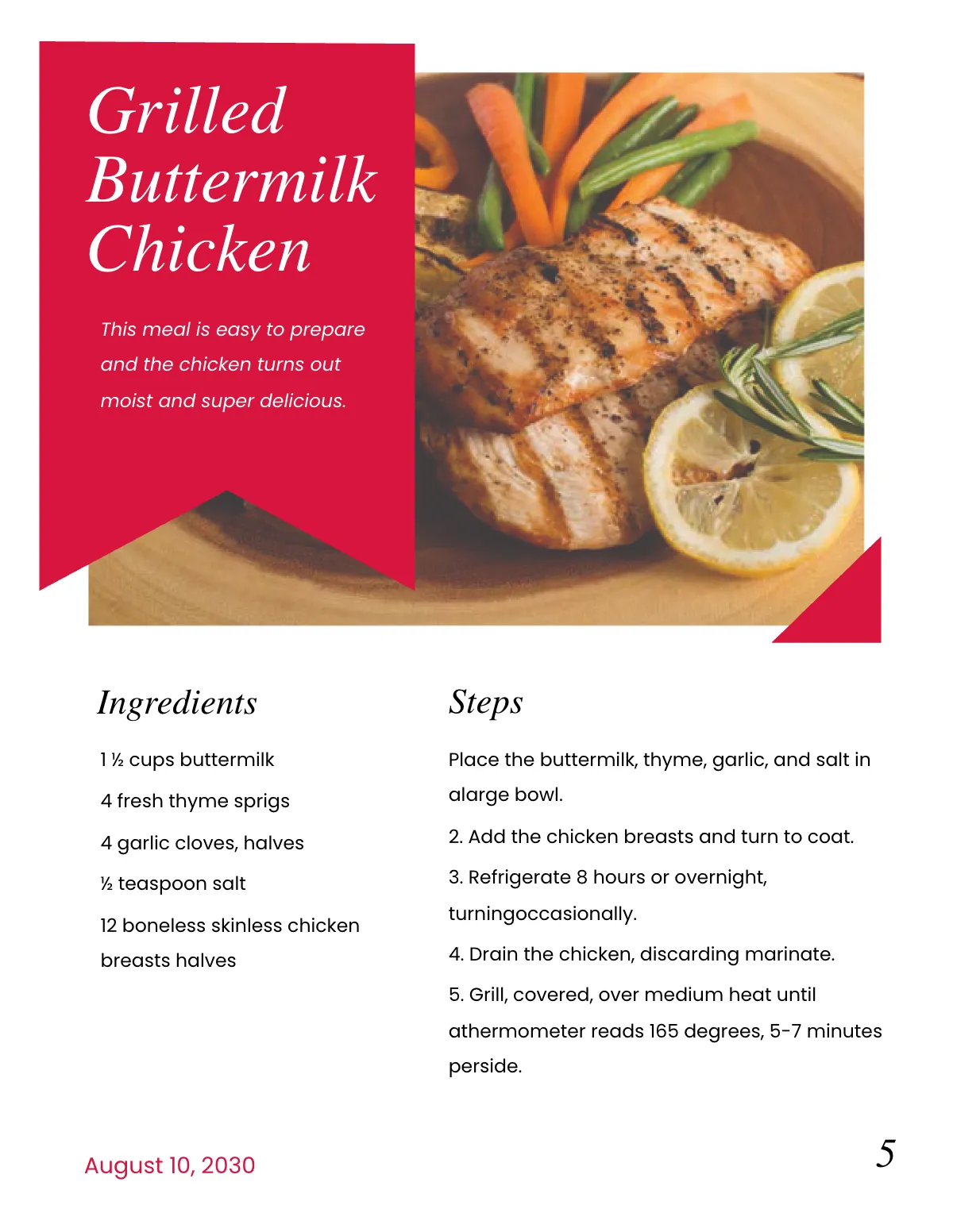 Free Sample School Cookbook Template to Edit Online