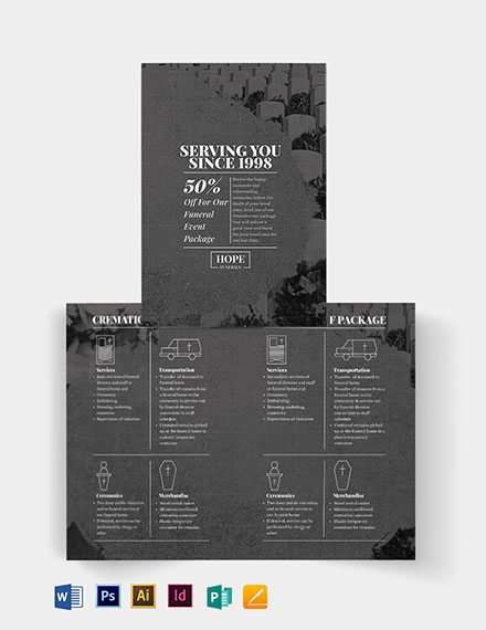 funeral event bi fold brochure