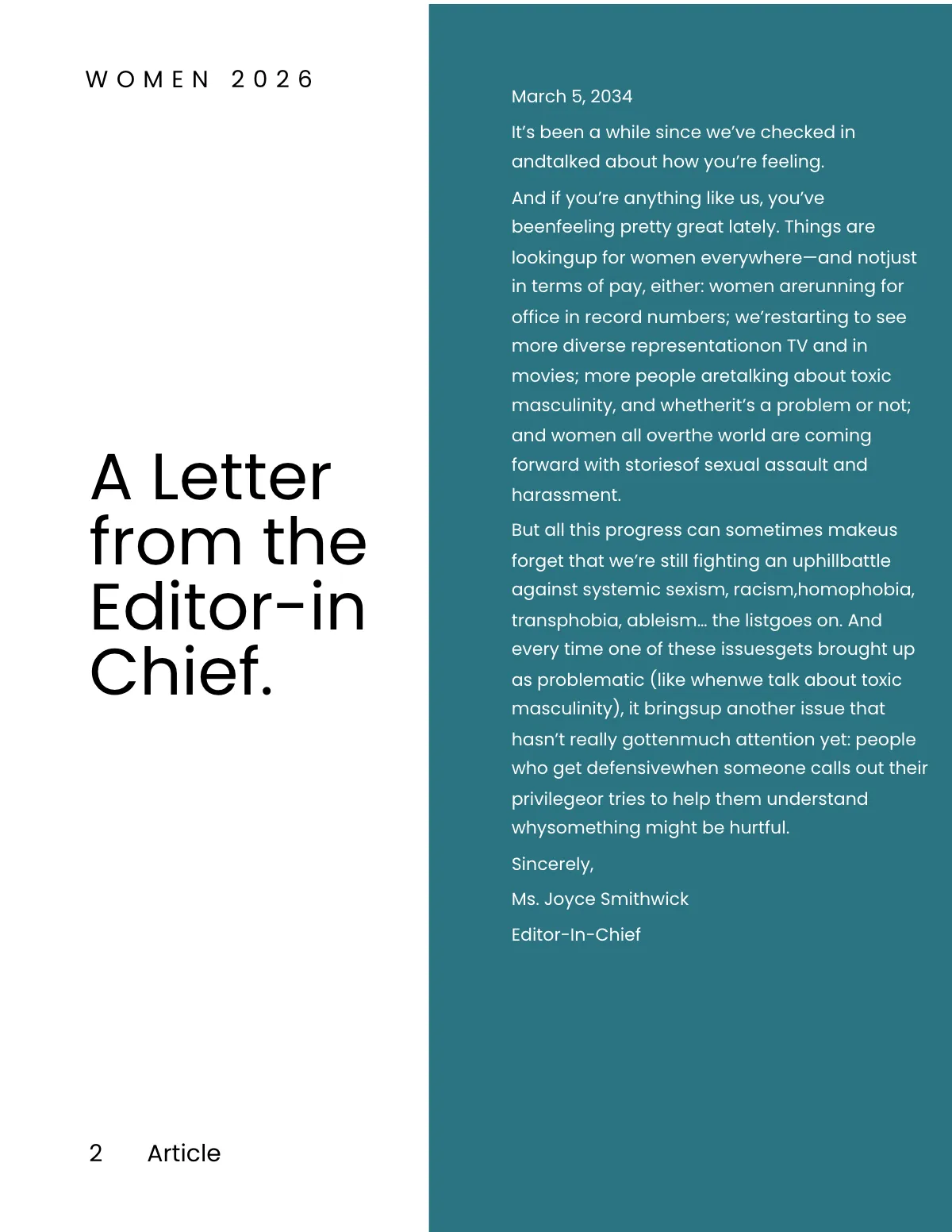 Free Feminist Zine Template to Edit Online