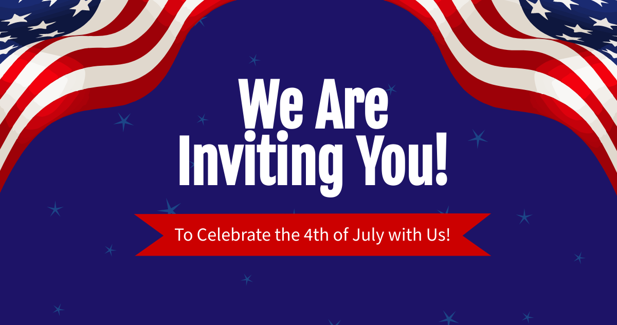 4th Of July Invitation Facebook Post Template
