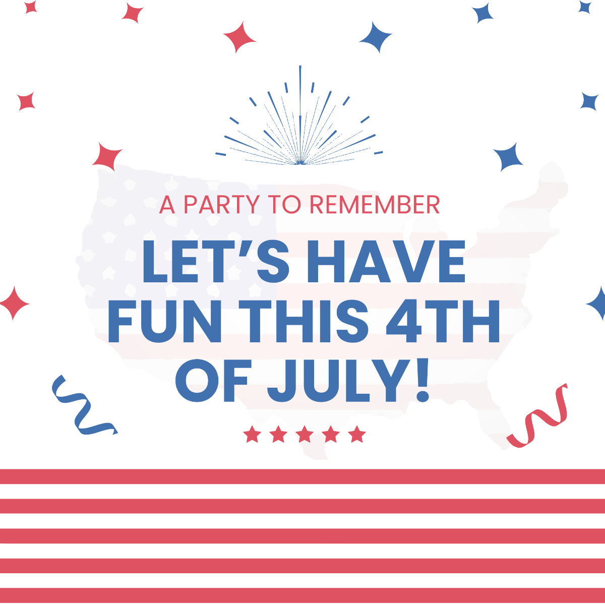 4th Of July Party Instagram Post Template