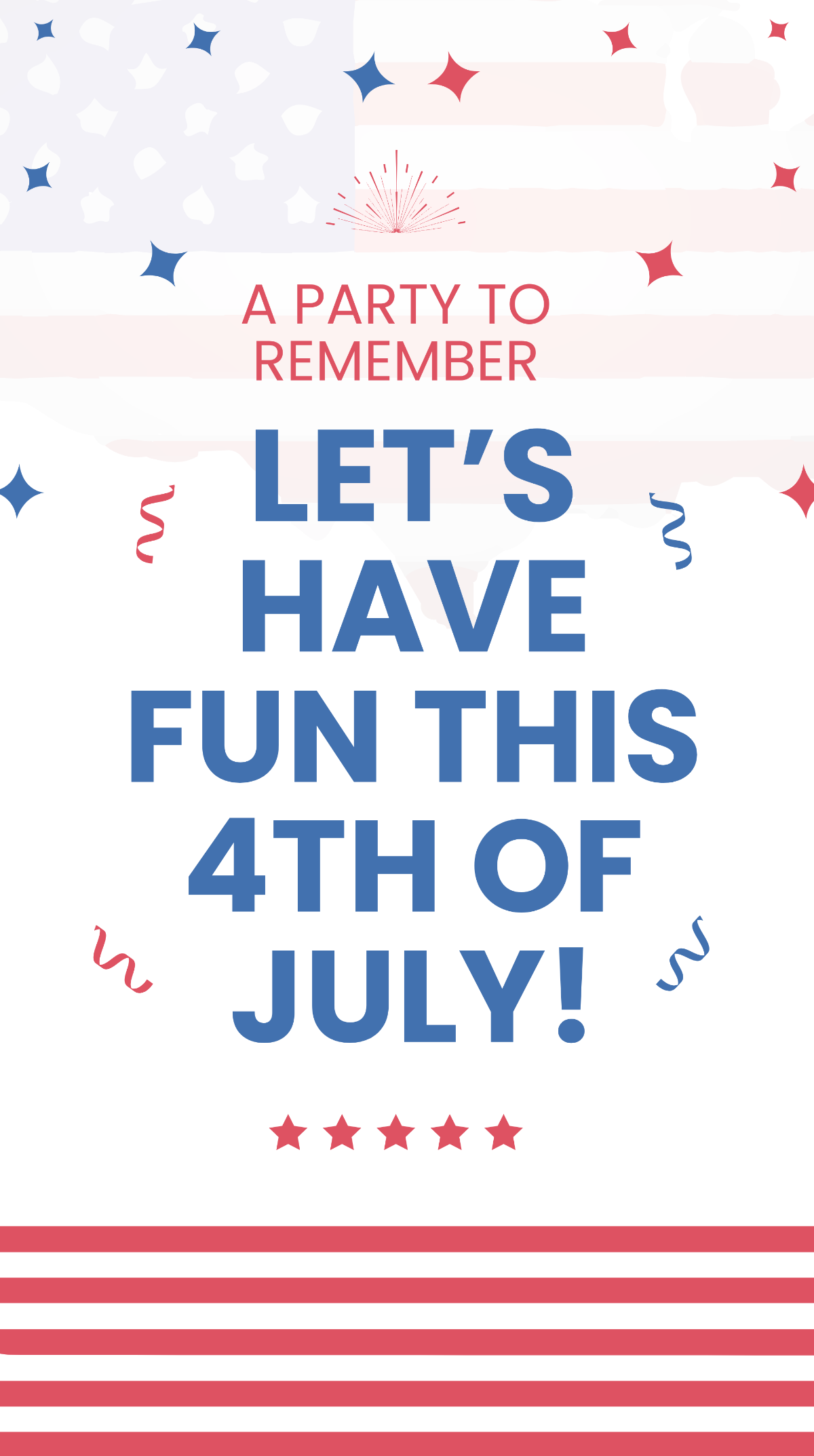 4th Of July Party Whatsapp Post Template
