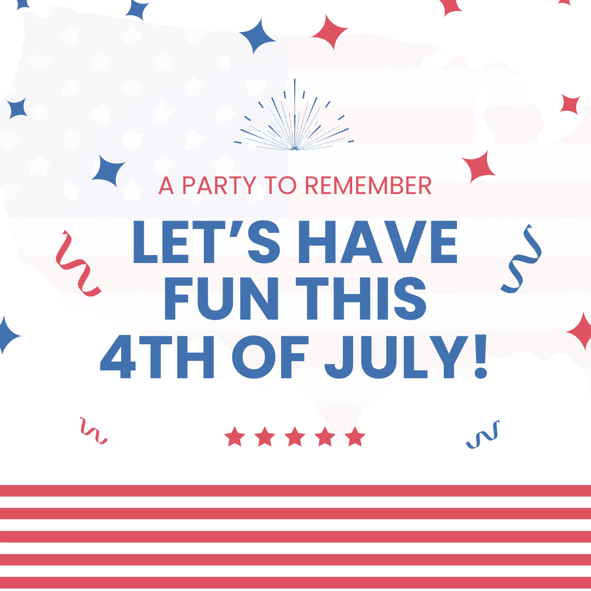 4th Of July Party Linkedin Post Template