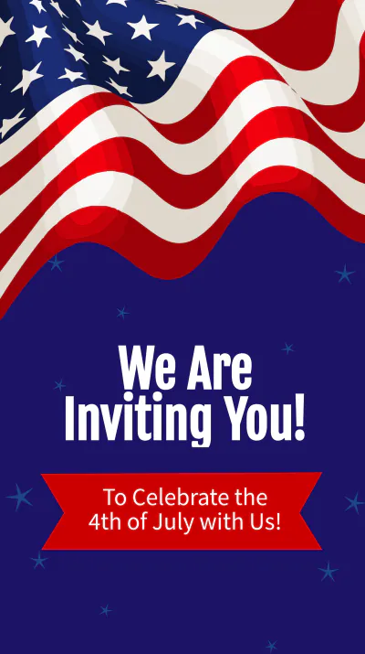 Free 4th Of July Invitation Instagram Story Template to Edit Online