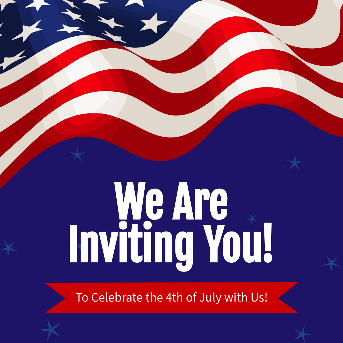 4th Of July Invitation Linkedin Post Template