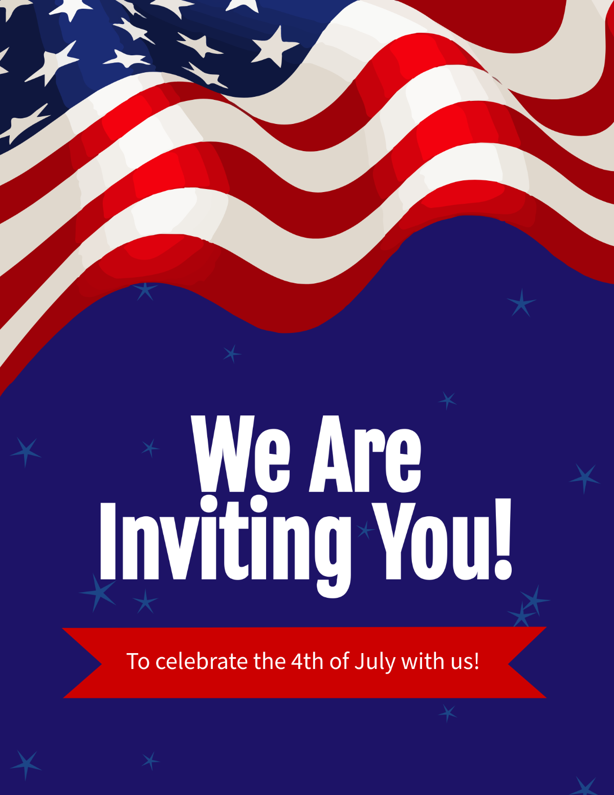 4th Of July Invitation Flyer Template