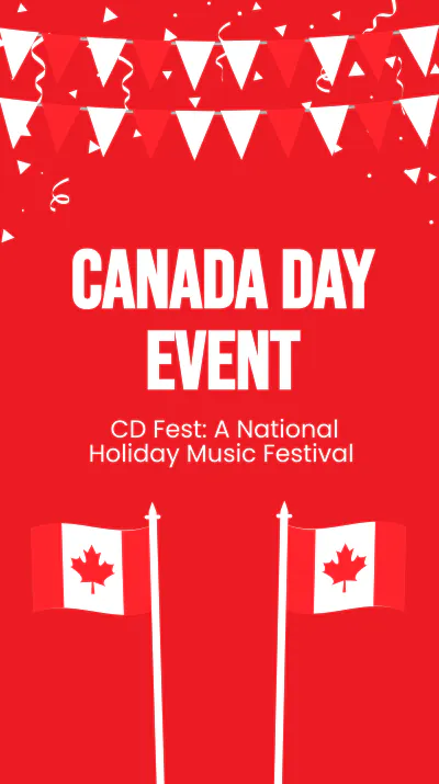 Free Canada Day Event Instagram Story Template to Edit Online