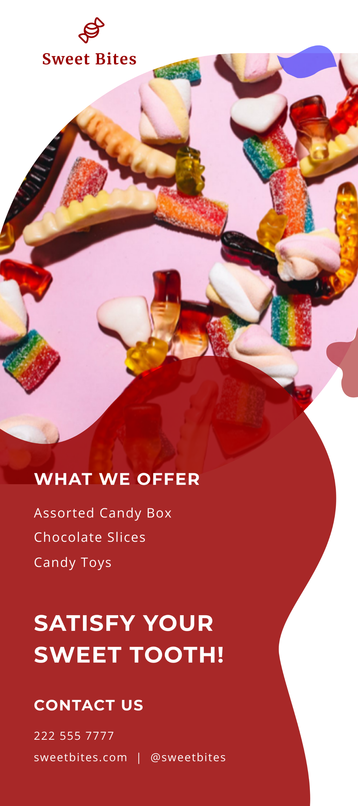 Free Sweet Candy Shop Rack Card Template