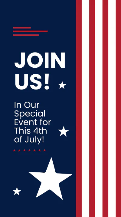 Free 4th Of July Event Instagram Story Template to Edit Online