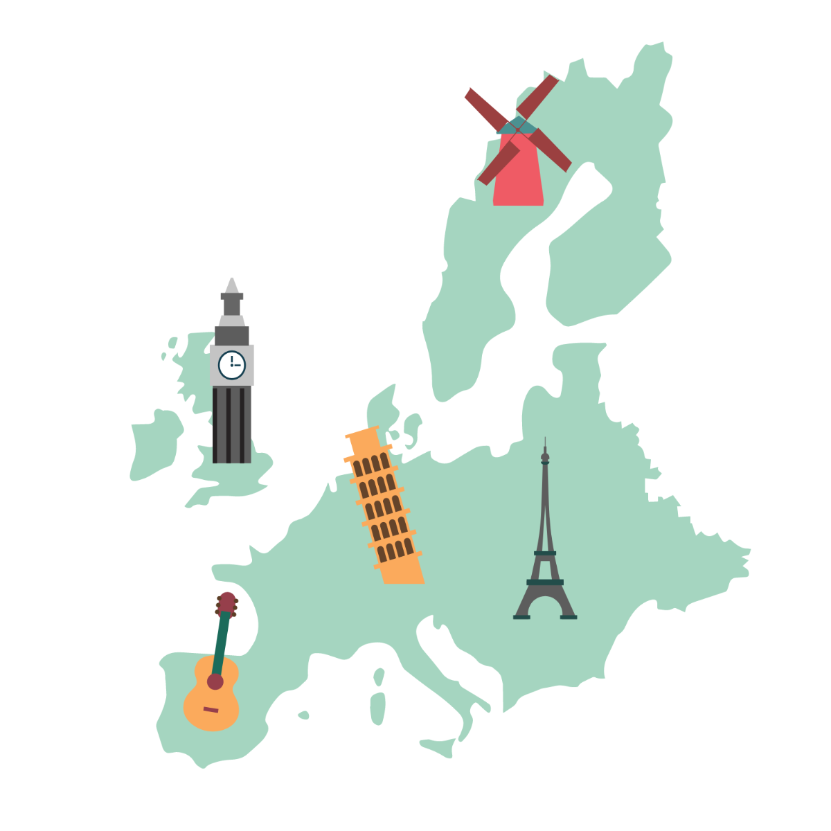 Cartoon Europe Map clipart