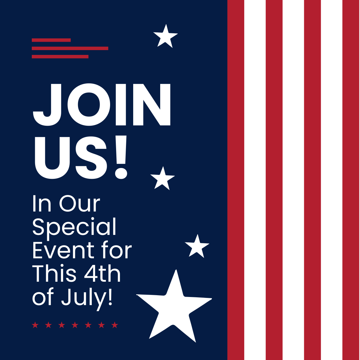 4th Of July Event Linkedin Post Template