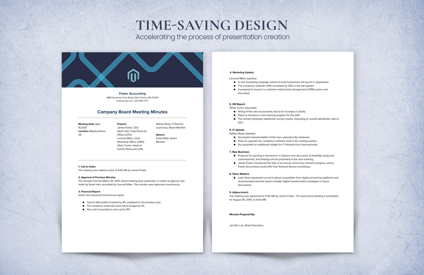 Company Board Meeting Minutes Template