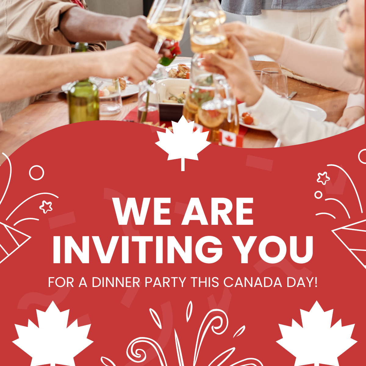 Free Canada Day Invitation Linkedin Post Template