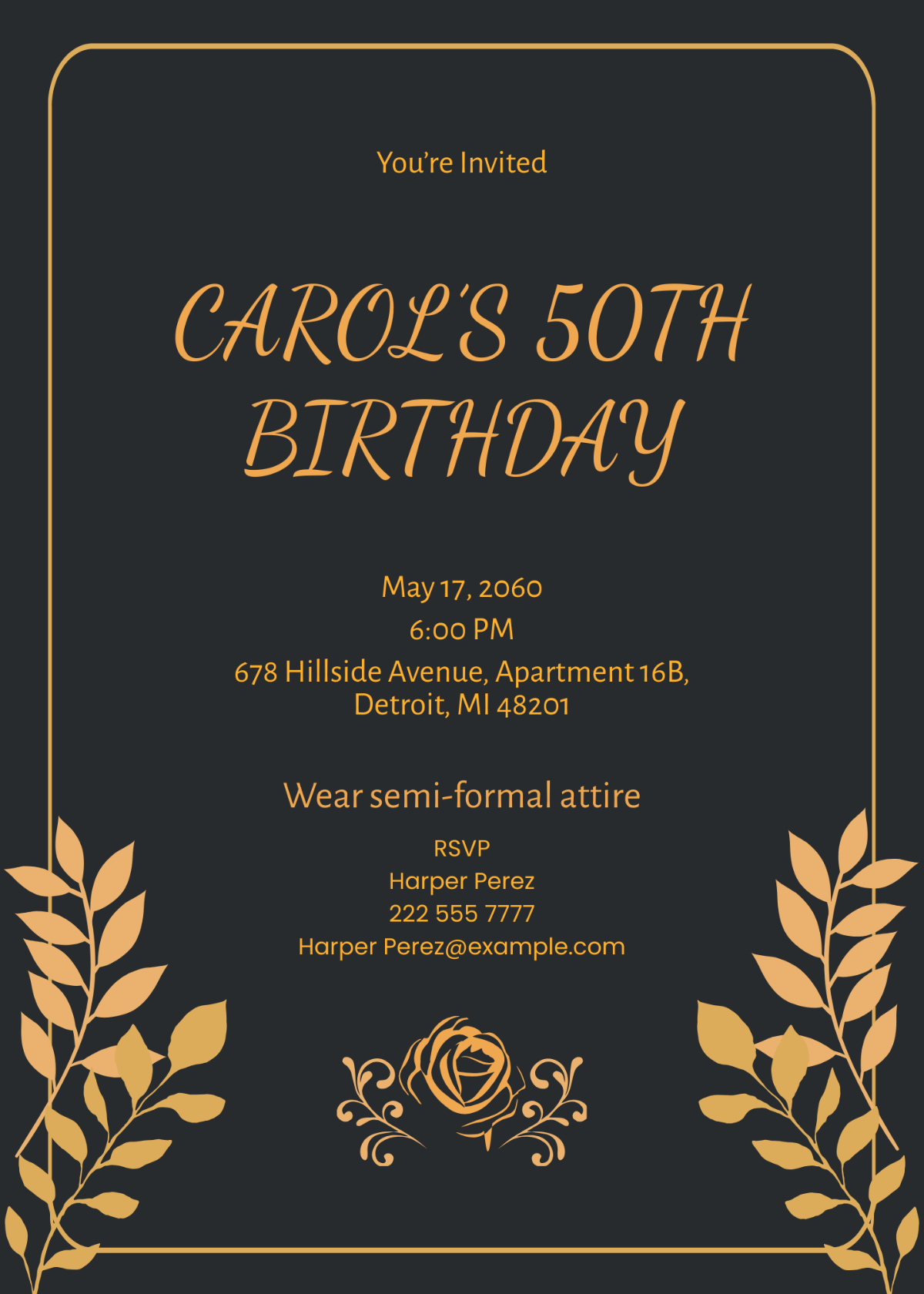 Free 50Th Birthday Invitation Templates, Editable and Printable
