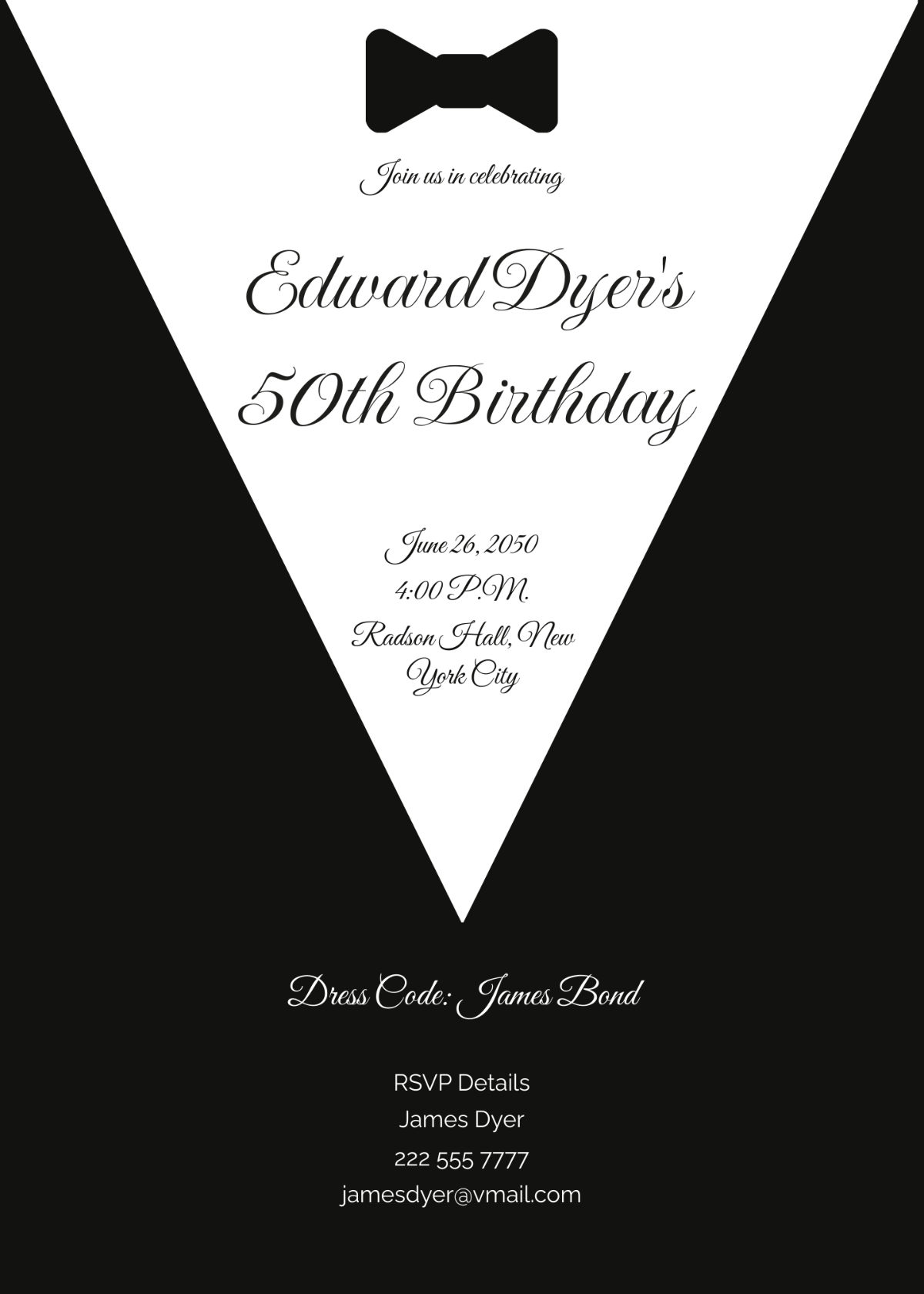 50th Birthday Invitation For Him Template - Edit Online & Download