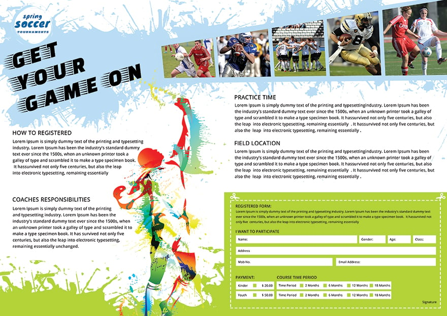 Soccer Bi-Fold Brochure Template