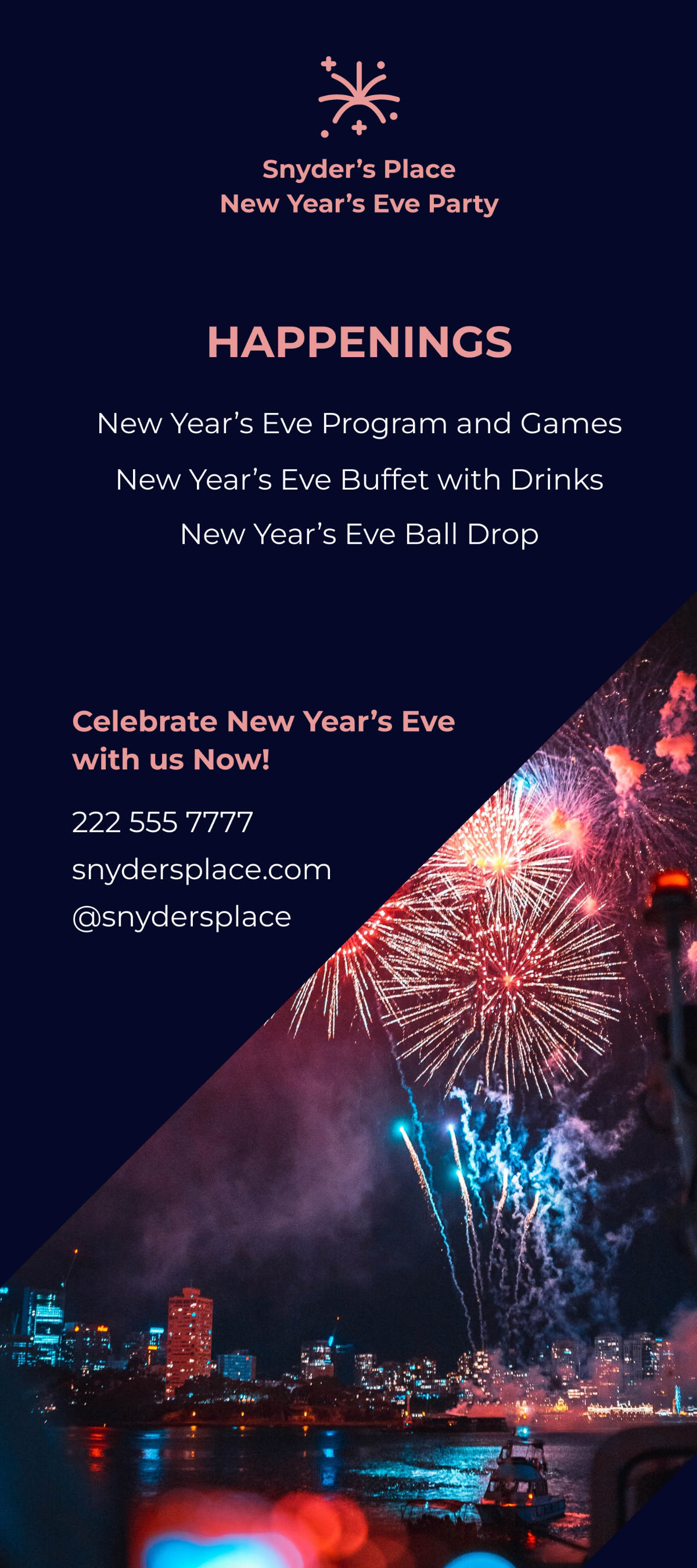 Free NYE Party Rack Card Template