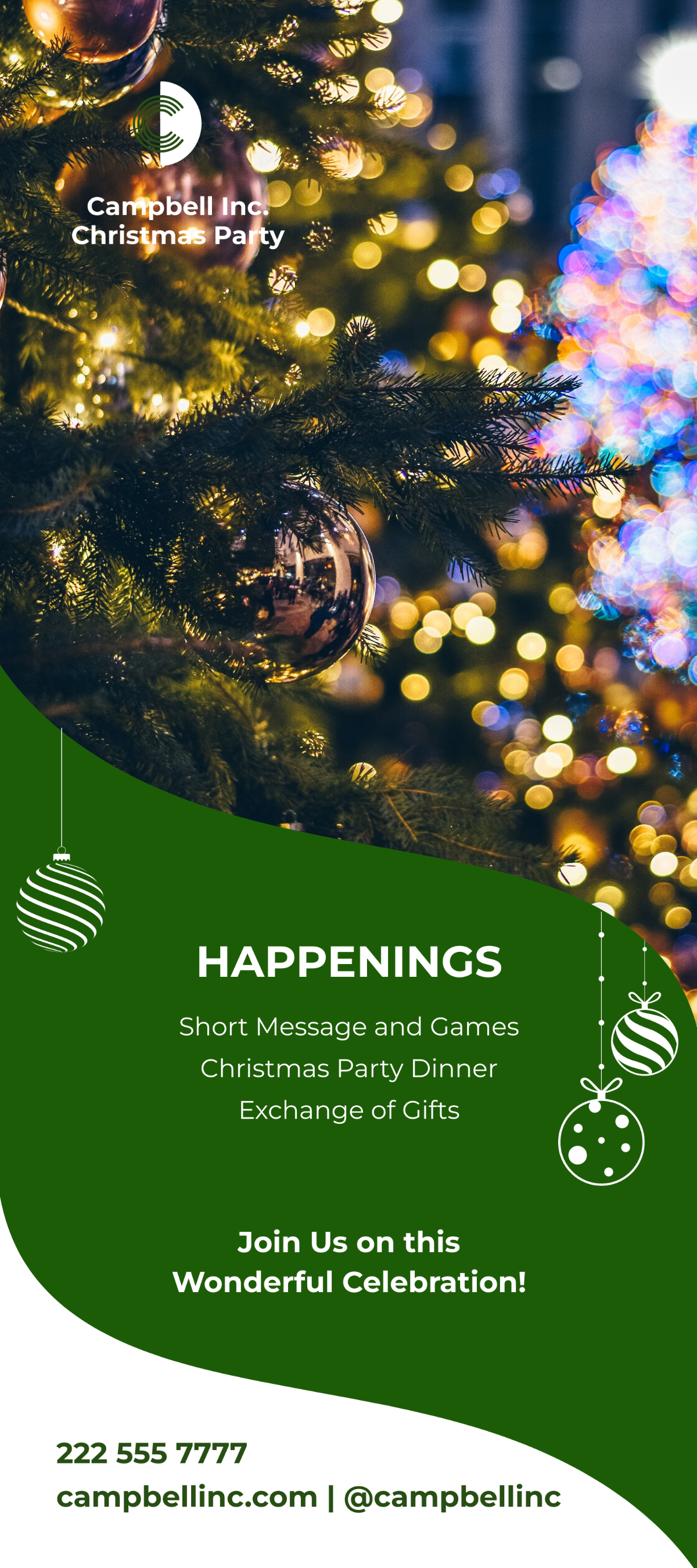 Christmas Party Rack Card Template